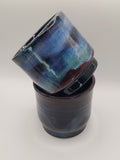 Handmade stoneware stacking cup set